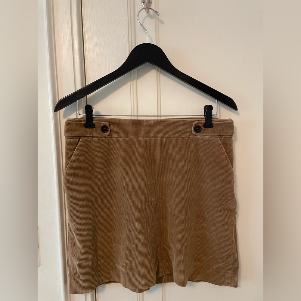 Banana Republic Tan Corduroy Mini Skirt with buttons